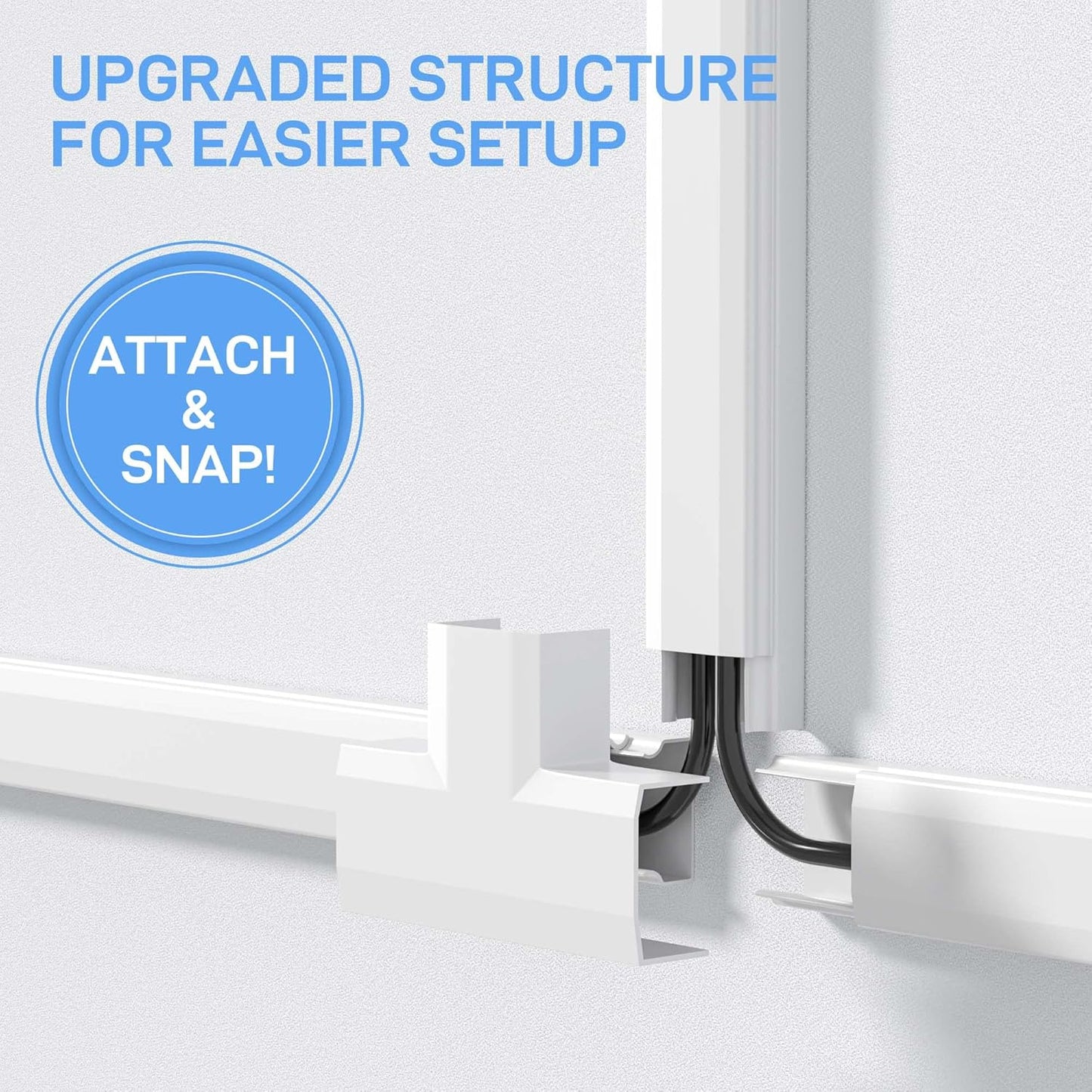 LazySpin 94.5in Cord Hider, Large Cord Covers for 2-3 Wires