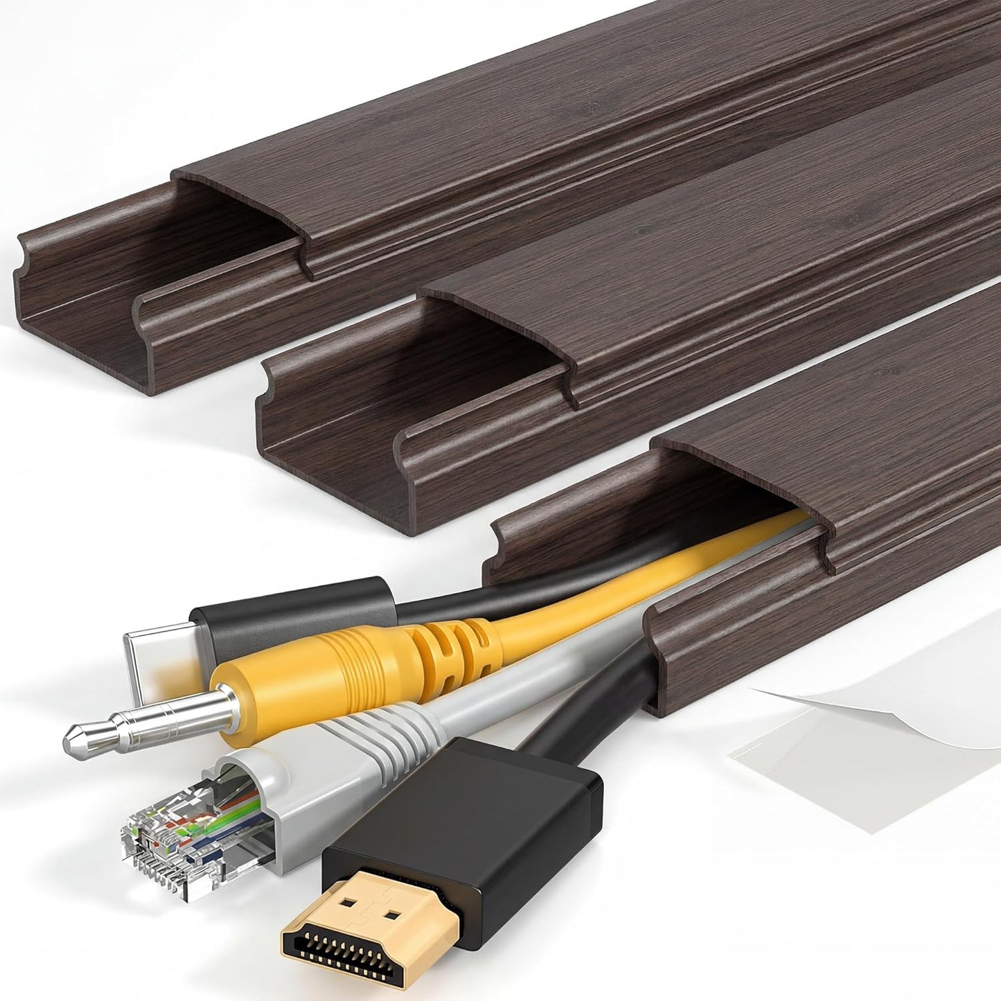 LazySpin 42.5In Large Cable Wires Cord Cover for Wall Mount TV PVC