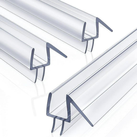 Delamu 3 Pack 3/8" x 39" Glass Door Silicone Seal StripShower Door Bottom Seal Sweep-Suitable for Glass-Stop Shower Leaks Frameless Shower Door Seal Strip