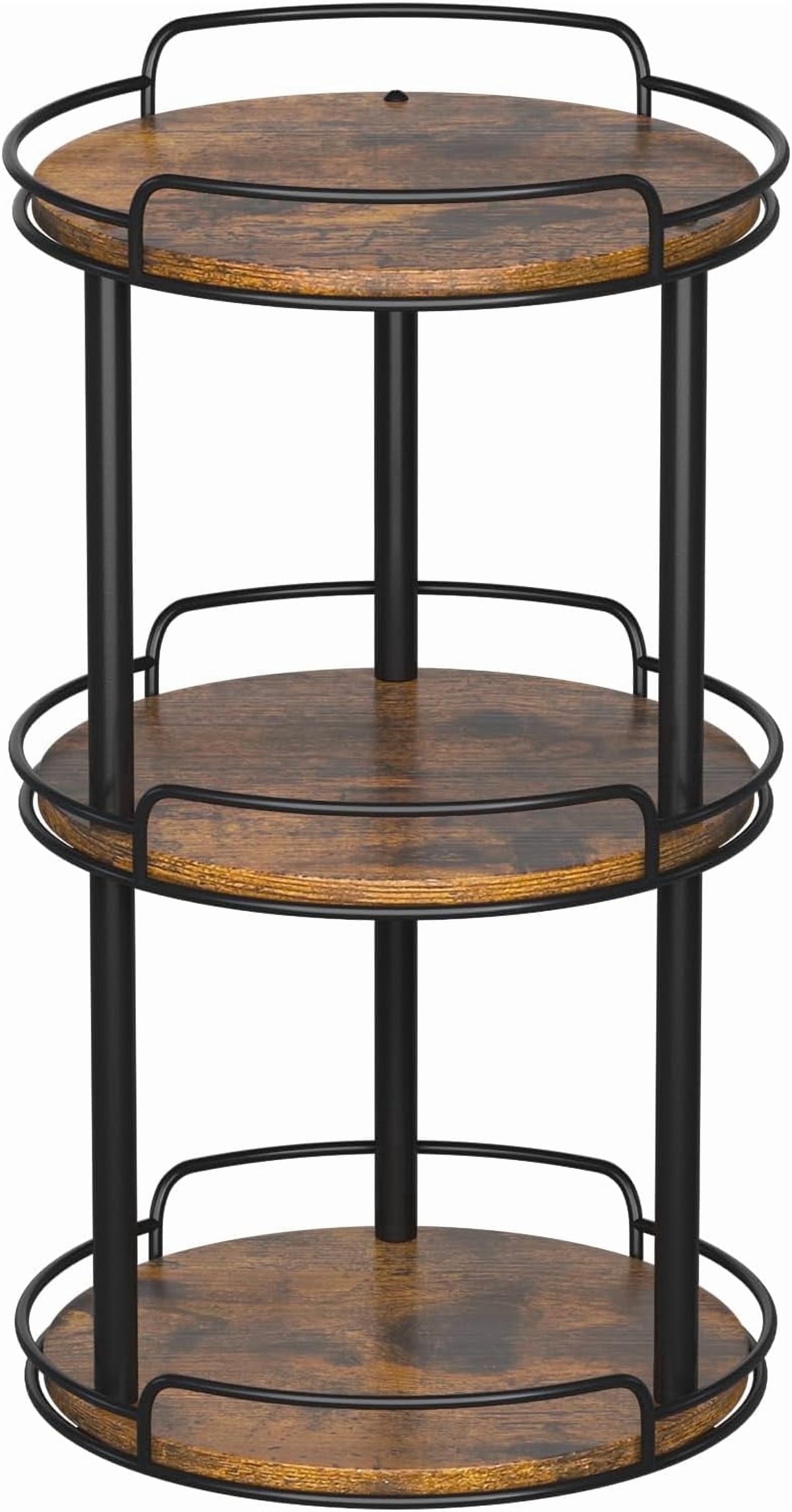 LAMU 10.2'' Wood Lazy Susan Turntable Organizer for Cabinet,3 Tier Lazy Susan Spice Rack Organizer for Kitchen, Table Top, Countertop, Pantry