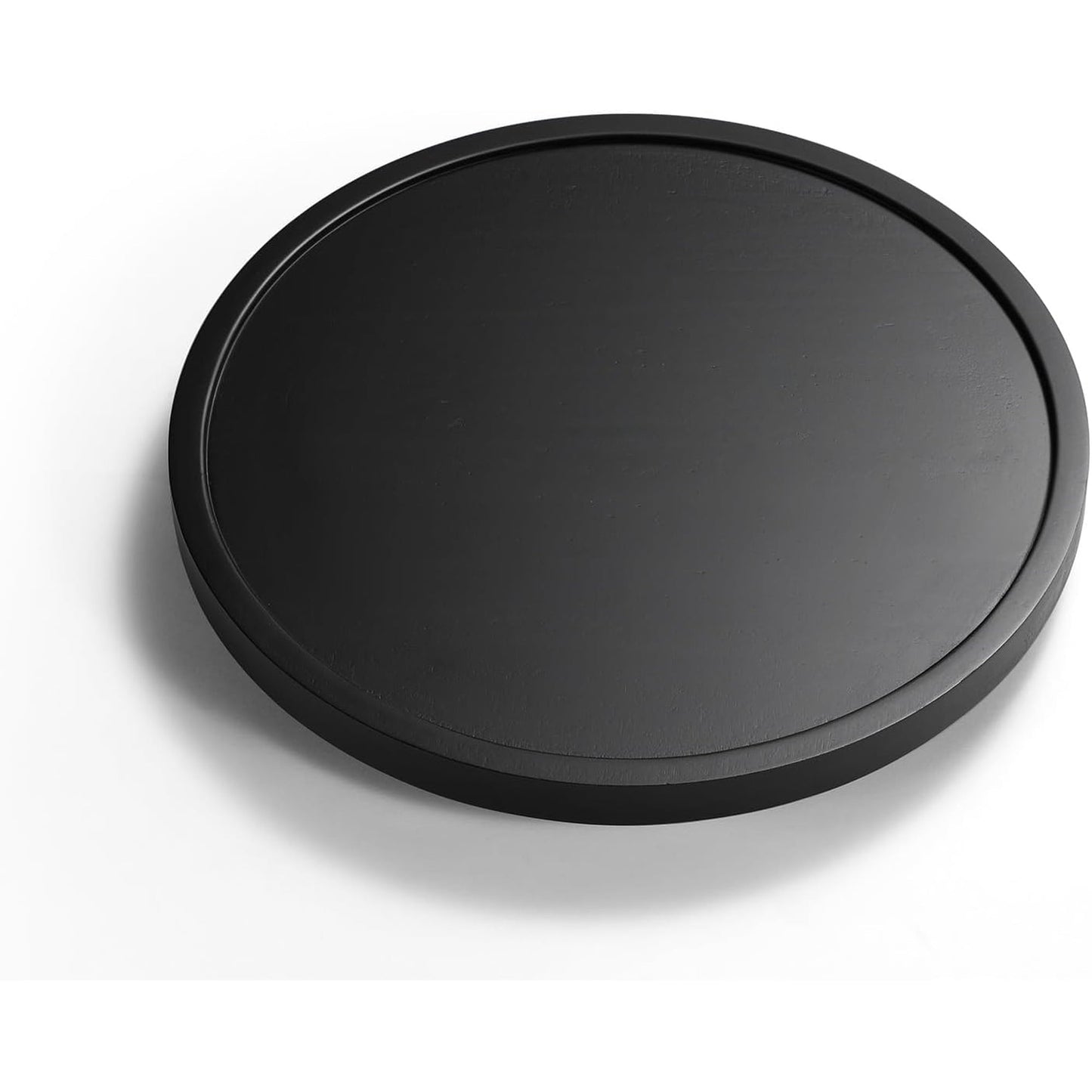 LAMU 9" Bamboo Lazy Susan Kitchen Turntable for Pantry Cabinet or Table, Black