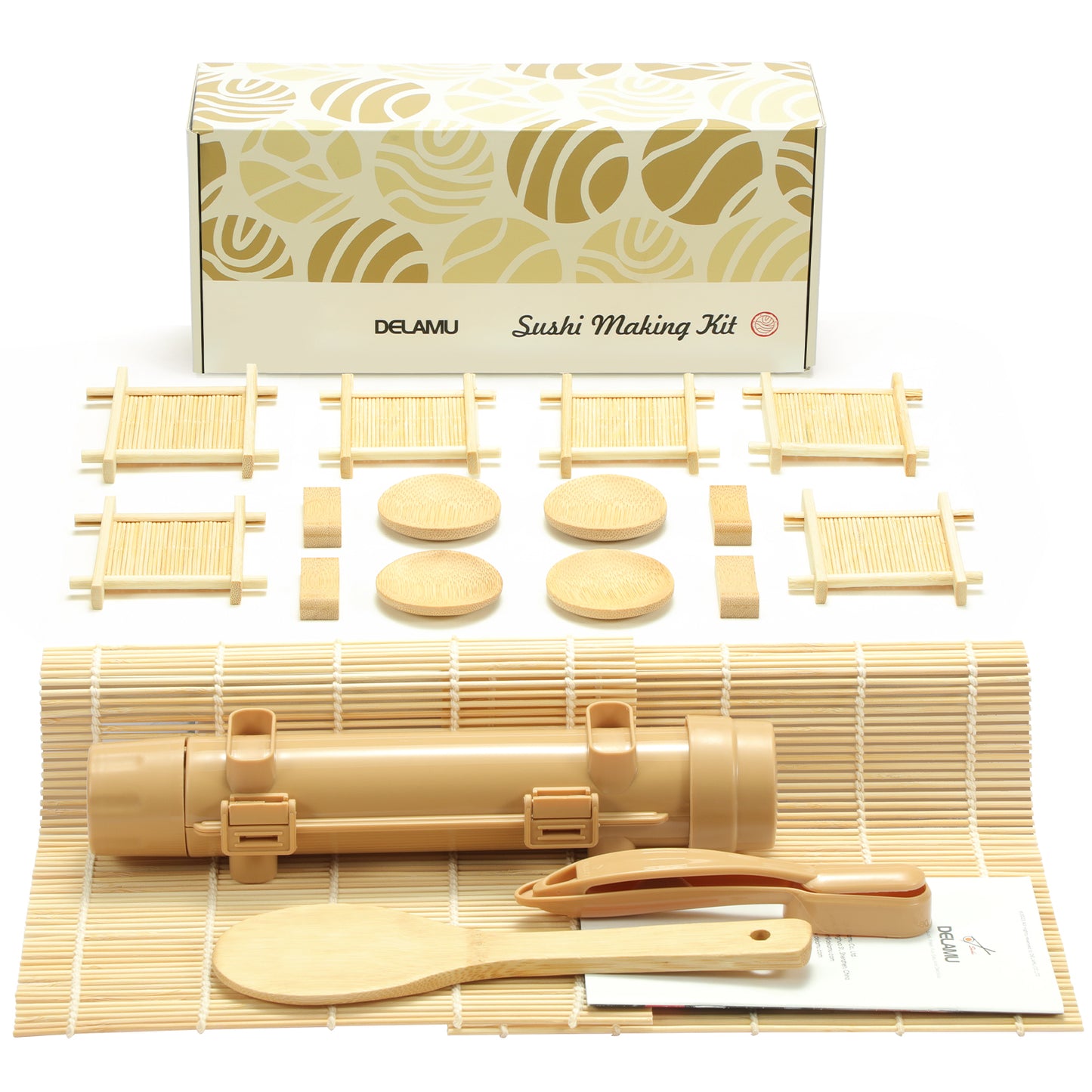 Delamu Sushi Making Kit,Complete 25 Piece Sushi Set for Beginners/Pros