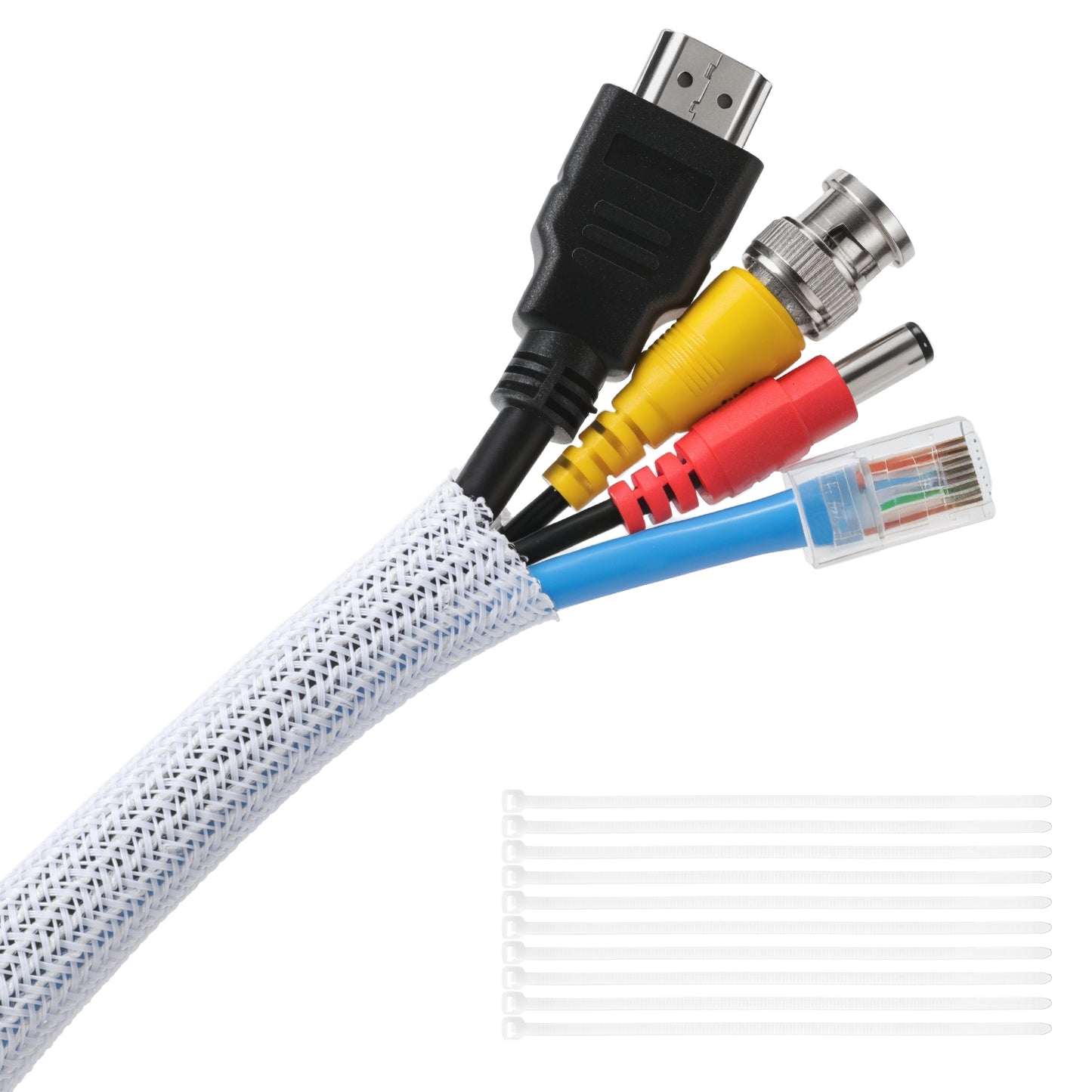 LazySpin 30ft - 1/2 inch Cord Protector Cable Sleeve Split Wire Loom Tubing for Power Cord