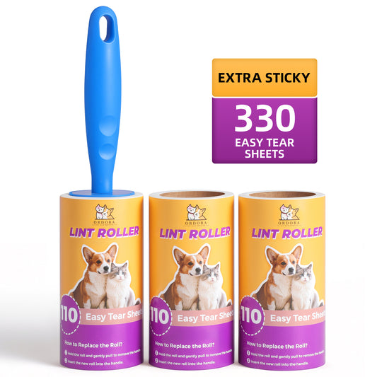 ORDORA Lint Roller, 3 Count, 330 Sheets Total