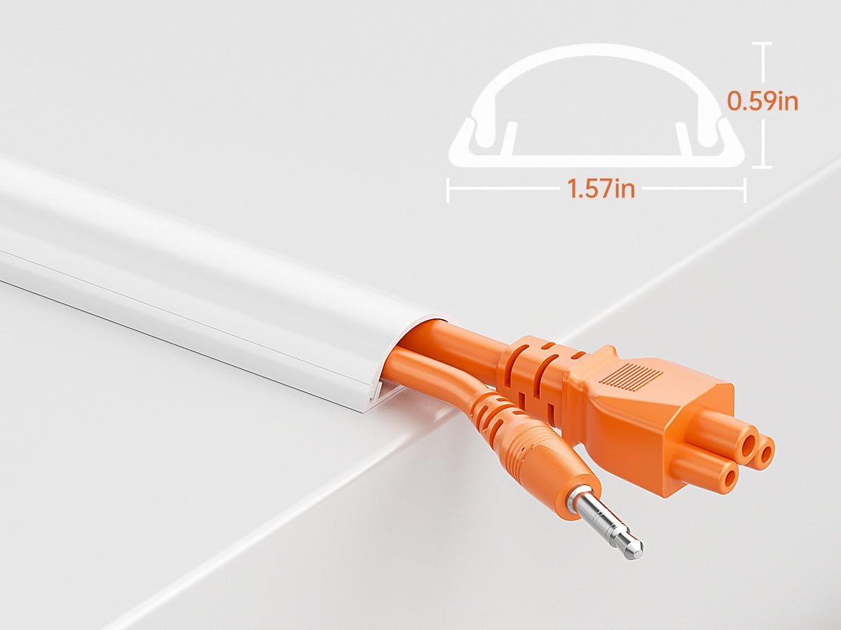 LazySpin Cord Hider, Cable Cord Cover for 2-3 Wires, 42.5"L x 1.57"W