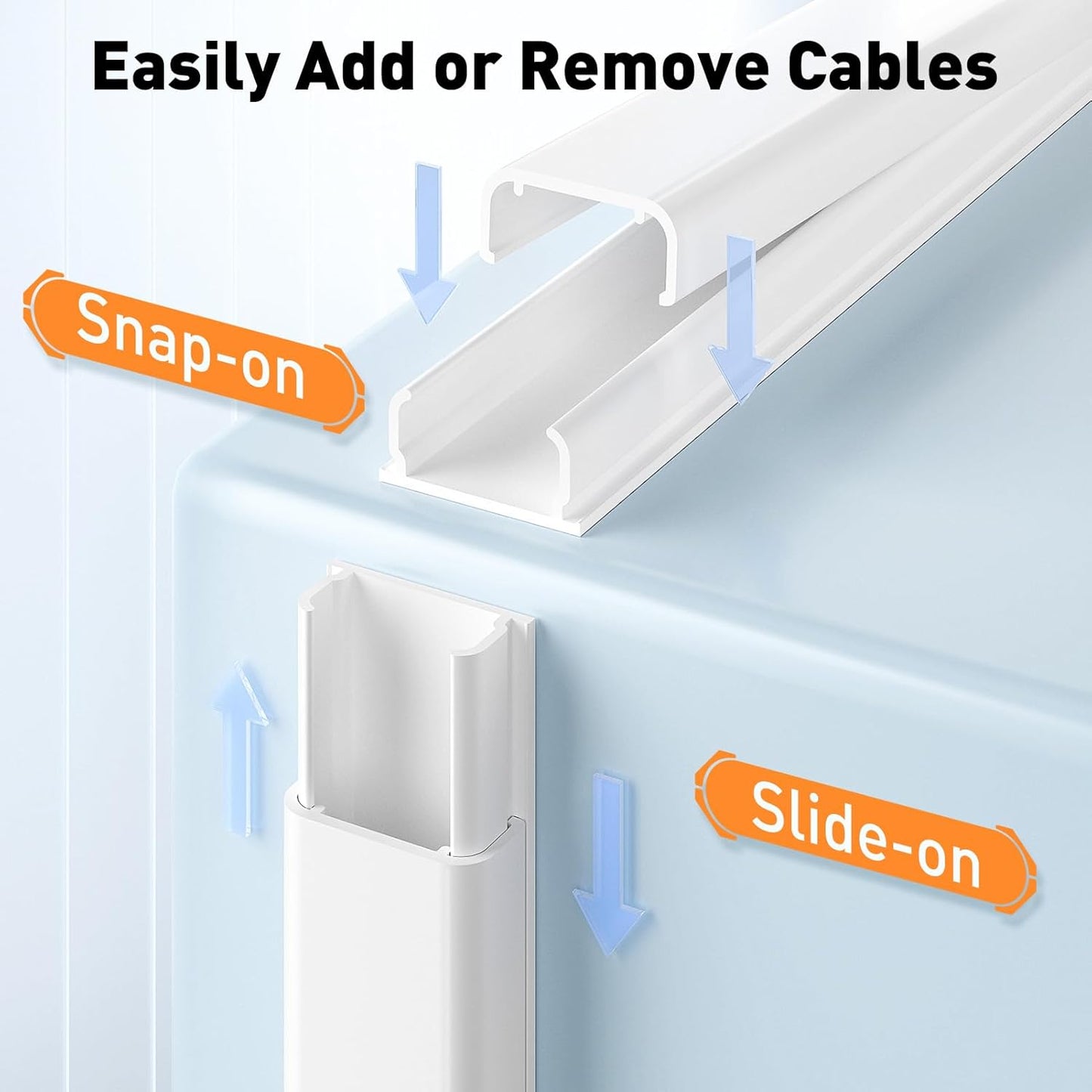 LazySpin TV Cord Hider, 141.7in Cable Cord Covers for Wires on Wall