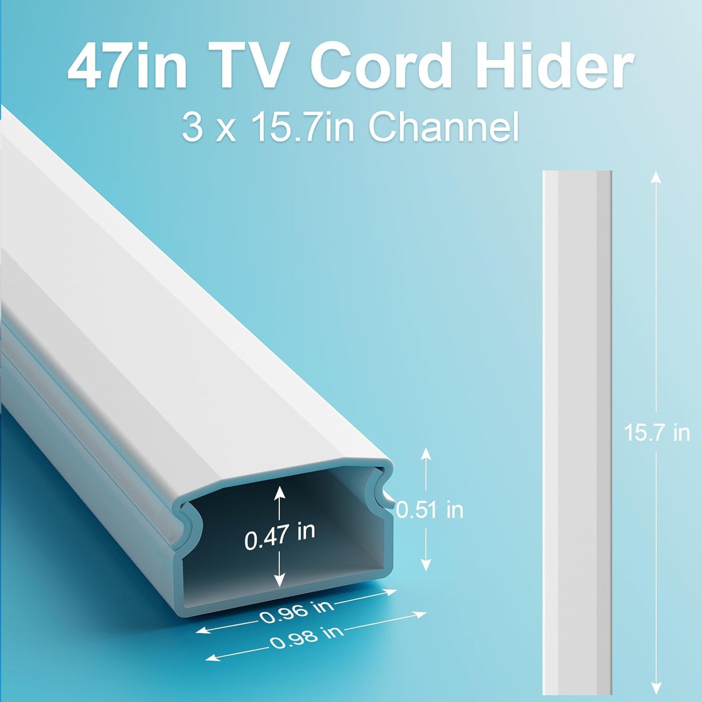LazySpin TV Cord Hider, 47 in Cord Covers for Wall Mounted TV