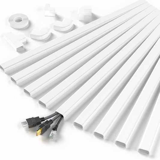 LazySpin TV Cord Hider, 141.7in Cable Cord Covers for Wires on Wall