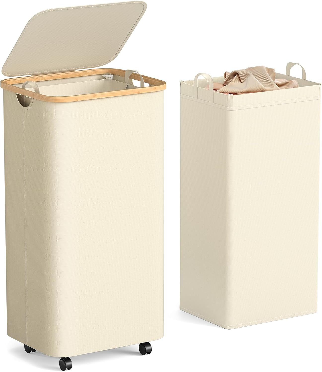 LazySpin 100L Large Capacity Laundry Hamper – Foldable Rolling Laundry Basket