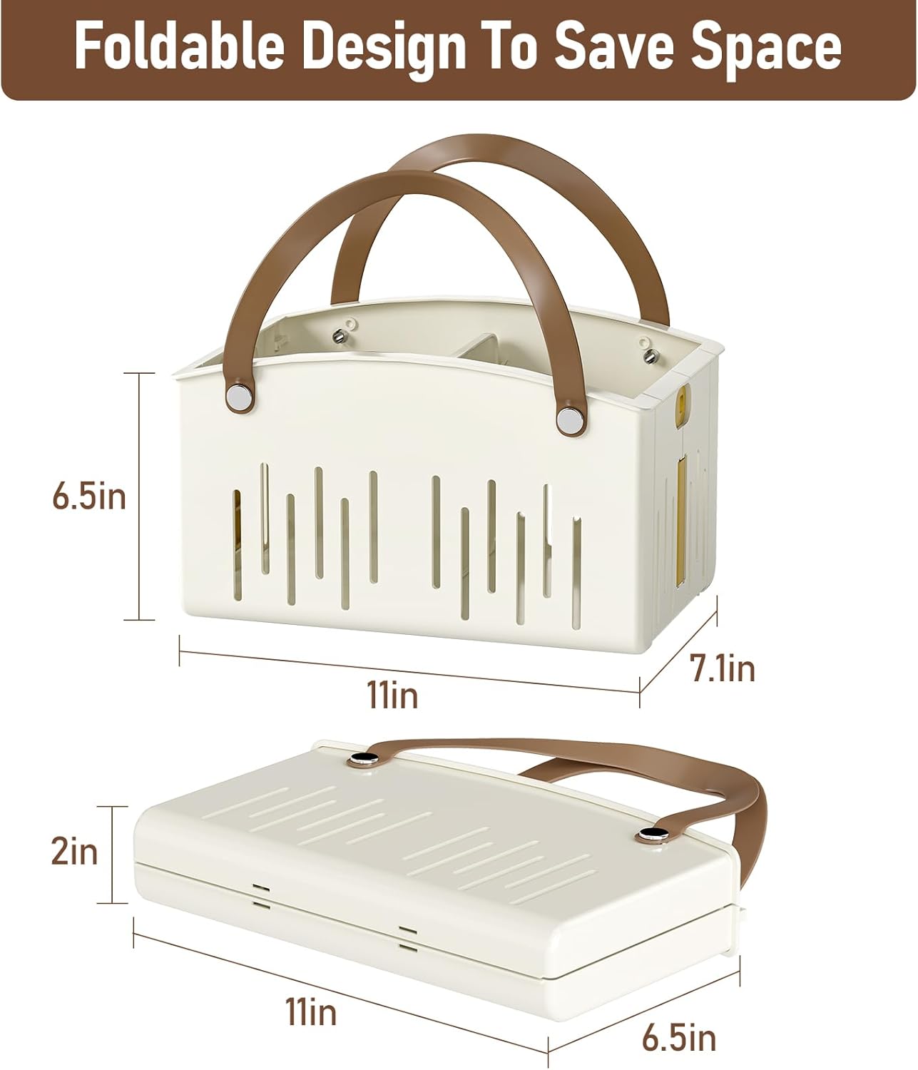 LazySpin Portable Shower Basket Caddy with Double Handle Bathroom Tote