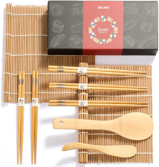LazySpin Bamboo Sushi Making Kit, Sushi Rolling Mats