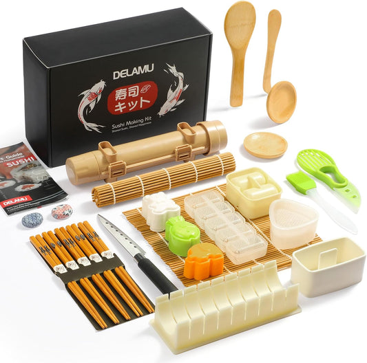 LazySpin Sushi Making Kit 27 in 1 Sushi Kit for Beginners/Pros
