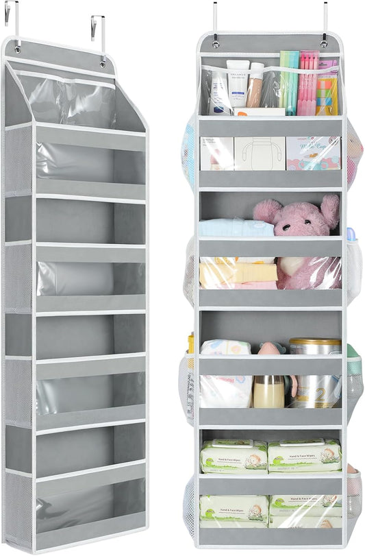 LAZYSPIN Over the Door Organizer, Stuffed Animal Storage with Clear PVC Windows