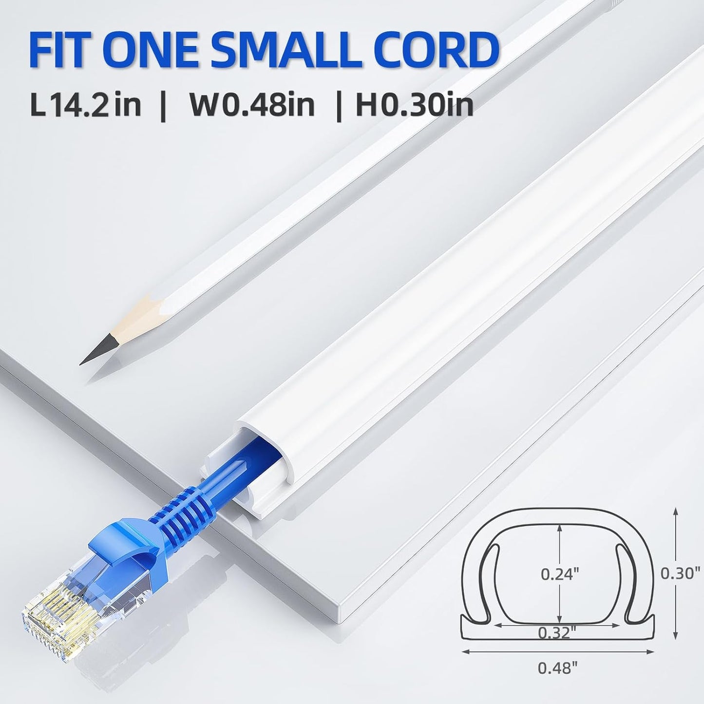 LazySpin 128in Cord Hider for 1 Cord, White