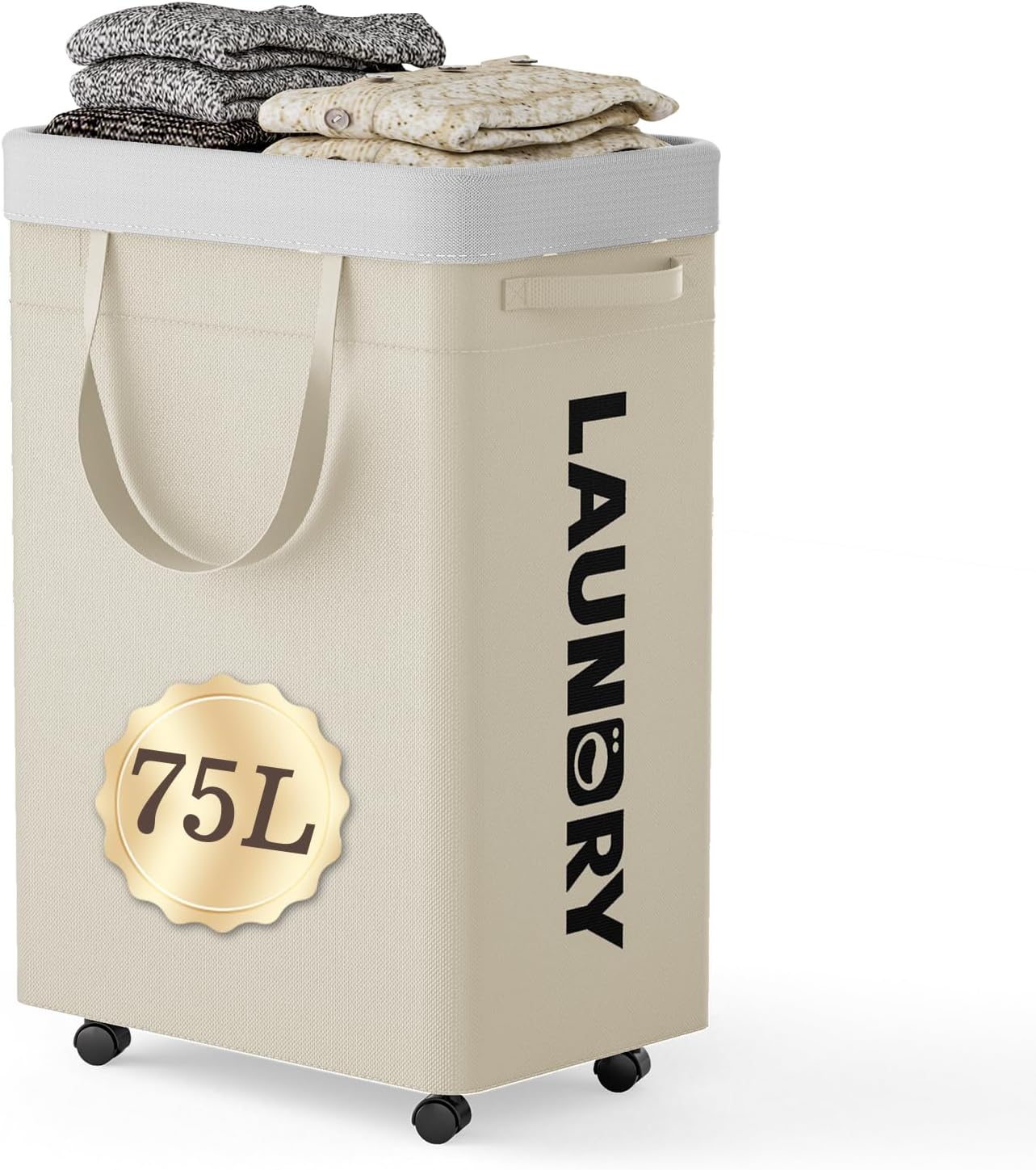 LazySpin 75L Rolling Collapsible Laundry Baskets