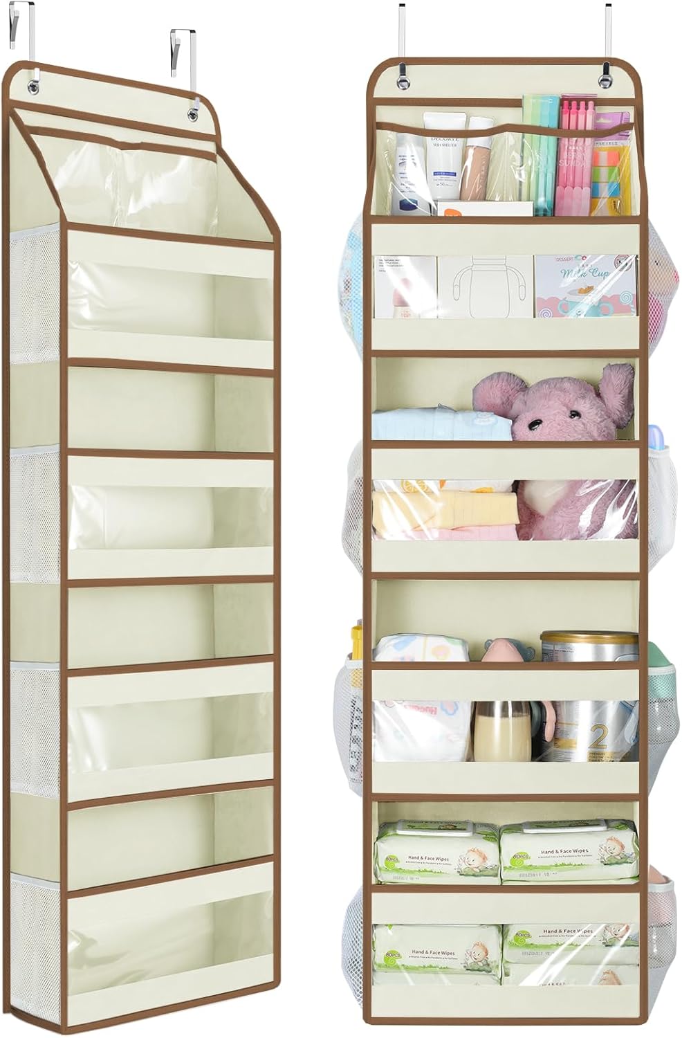 LAZYSPIN Over the Door Organizer, Stuffed Animal Storage with Clear PVC Windows