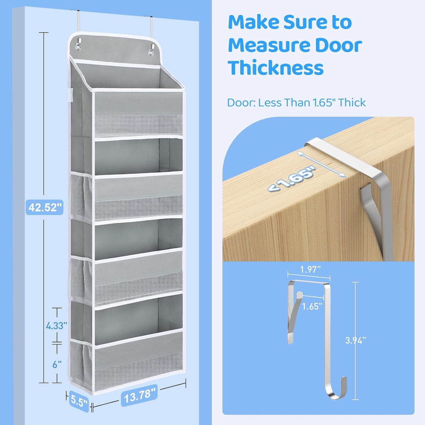 LazySpin 2 Pack 4 Tier Over the Door Organizer