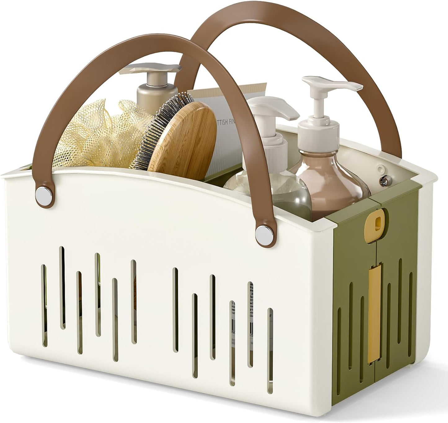 LazySpin Portable Shower Basket Caddy with Double Handle Bathroom Tote