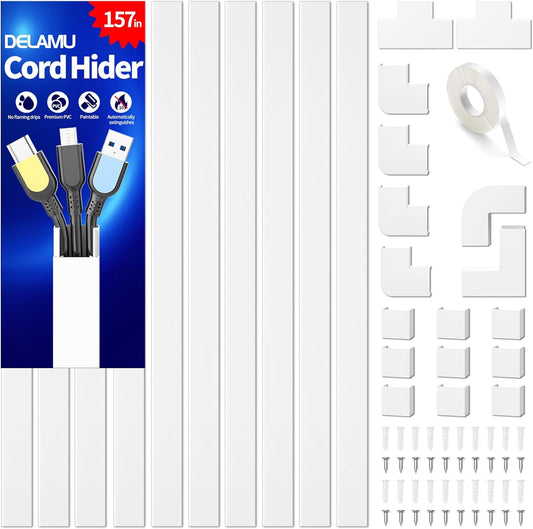 LazySpin Cord Hider, 157in Wire Covers for Cords on Wall
