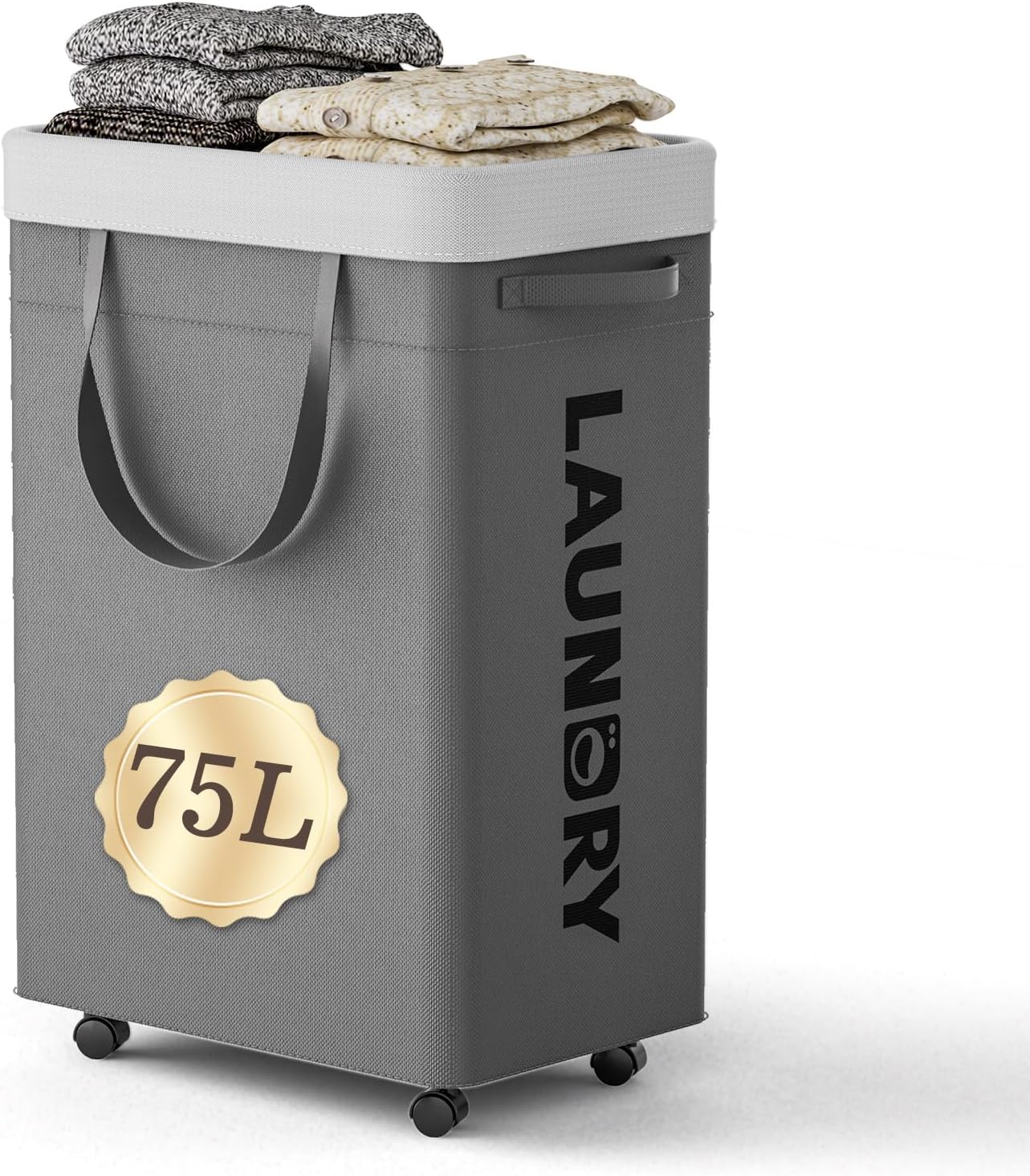 LazySpin 75L Rolling Collapsible Laundry Baskets