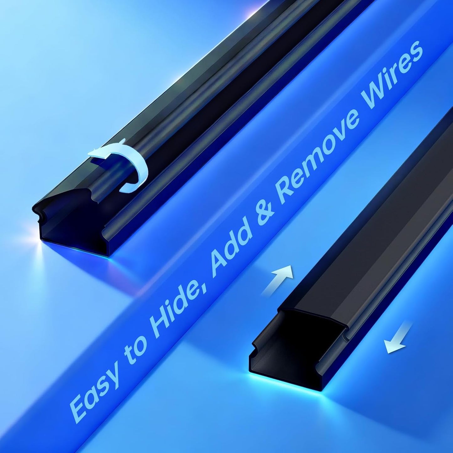 LazySpin Cord Hider, 85in Cord Covers for 3-4 Wires on Wall