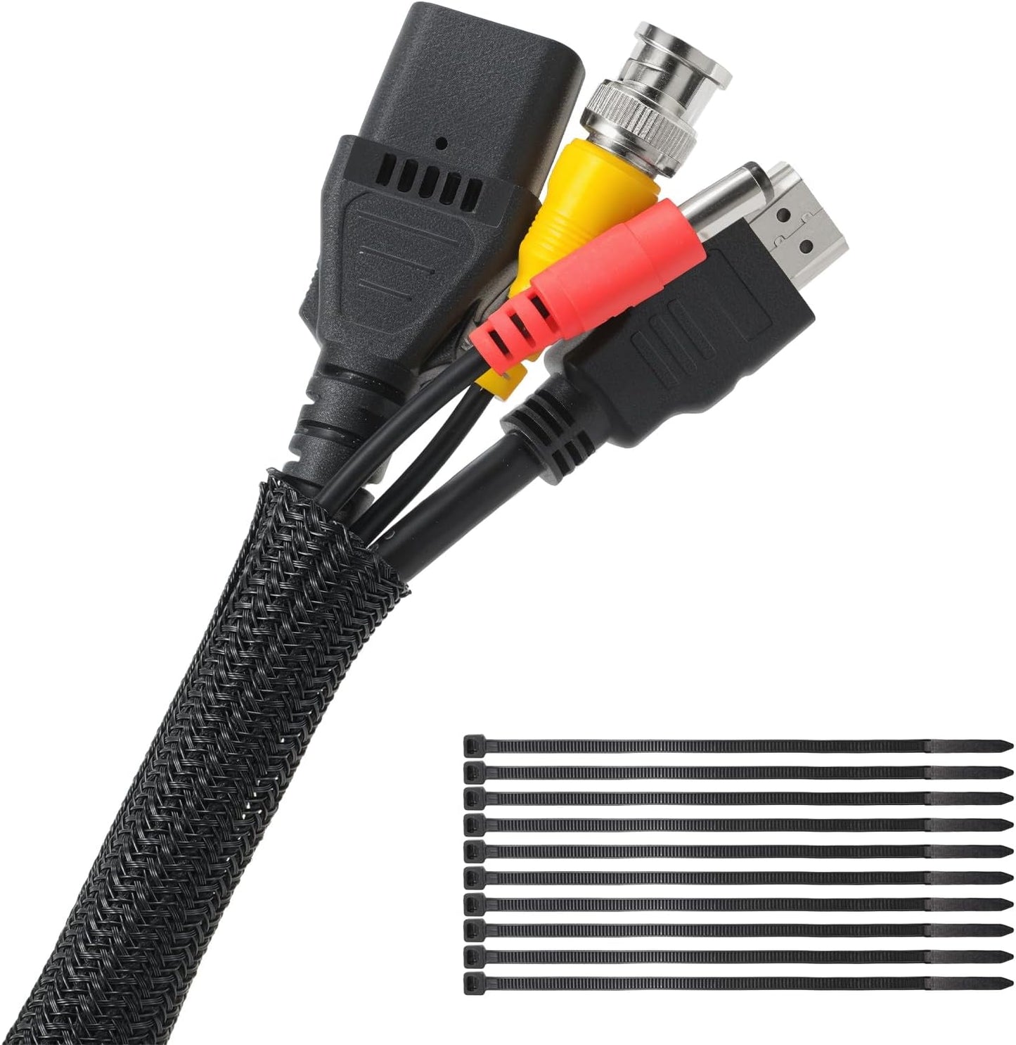 LazySpin 30ft - 1/2 inch Cord Protector Cable Sleeve Split Wire Loom Tubing for Power Cord