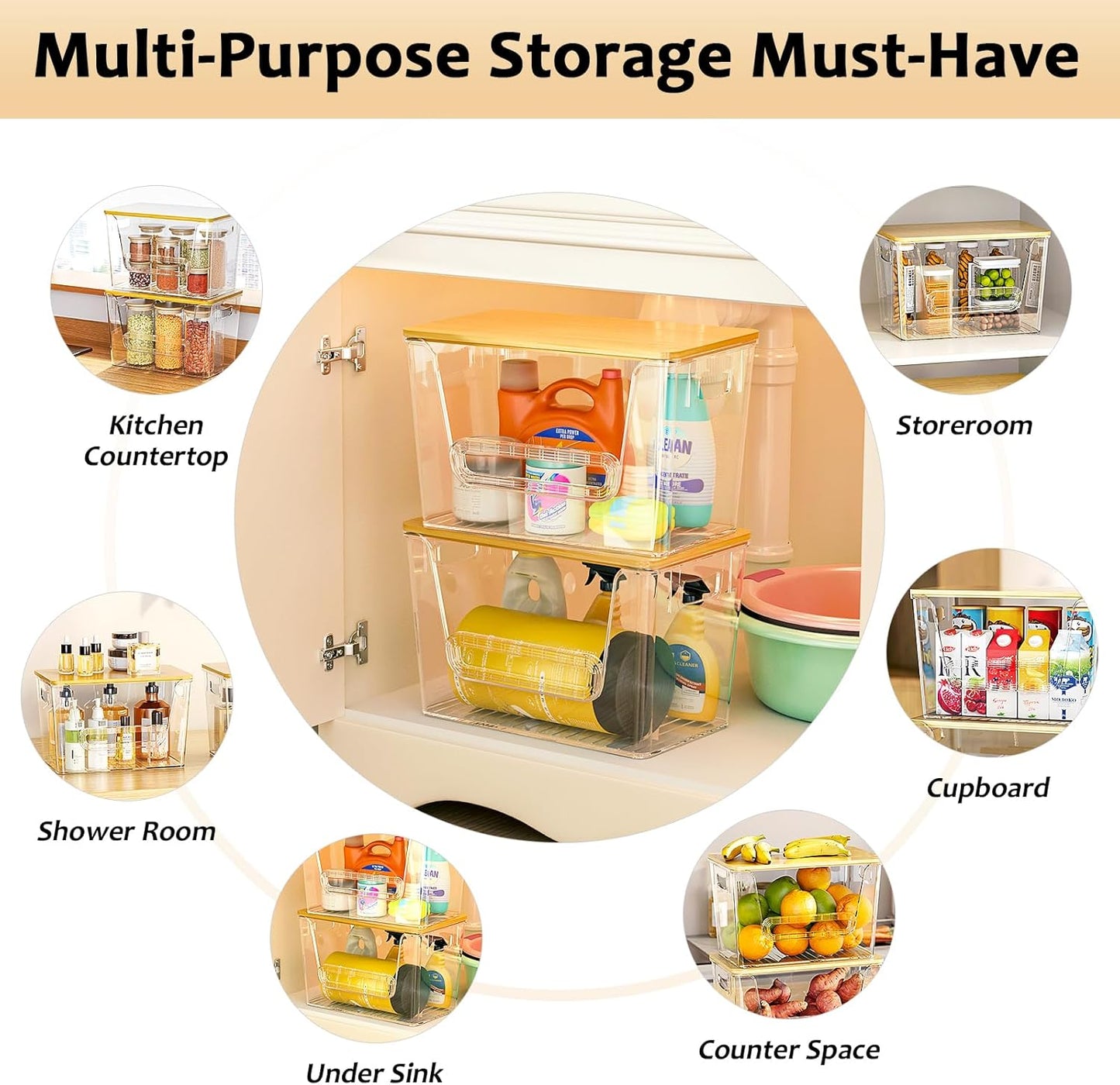LazySpin 2 Set Pantry Organizers and Storage Bin