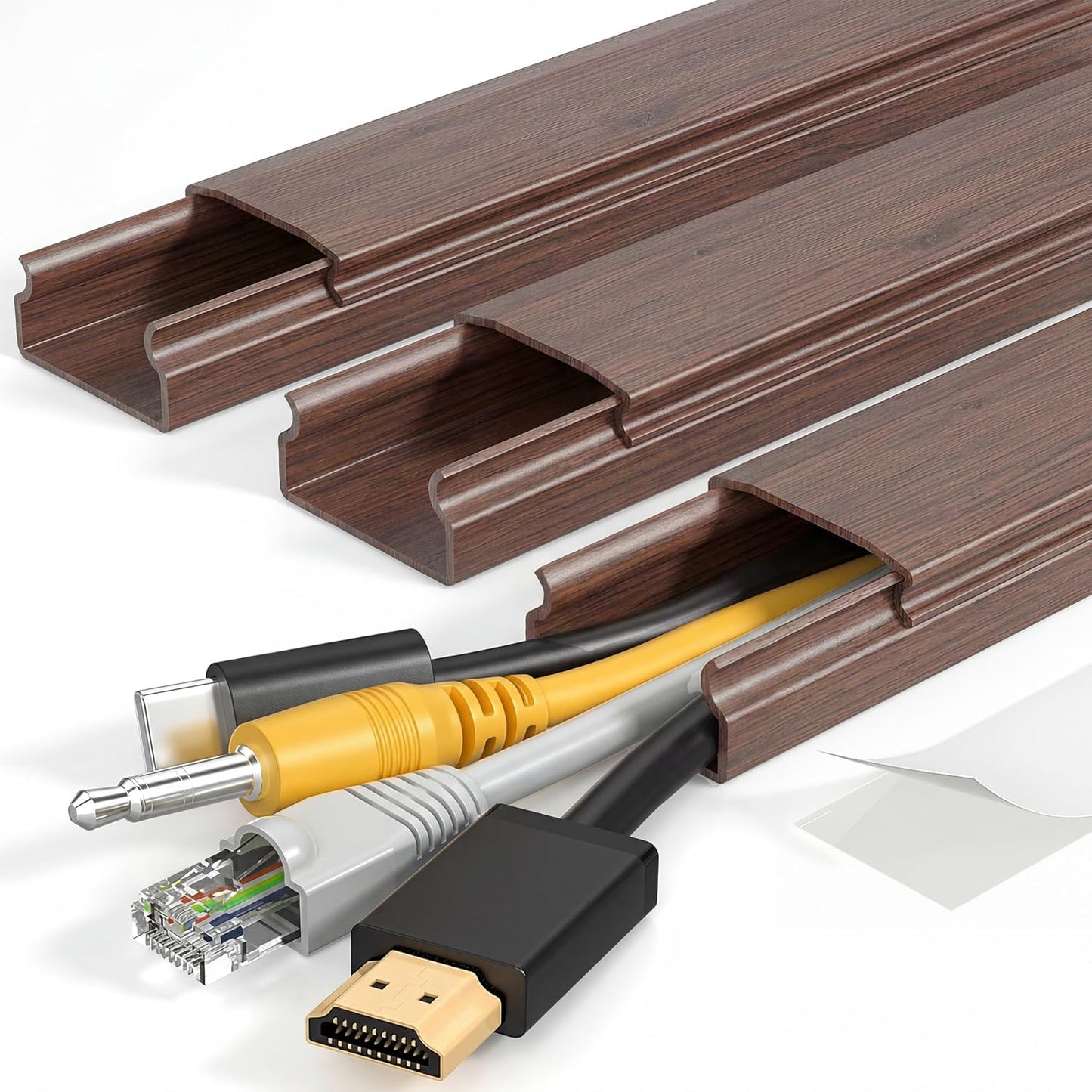 LazySpin 42.5In Large Cable Wires Cord Cover for Wall Mount TV PVC