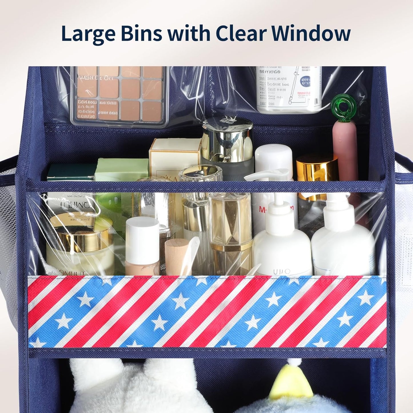 LazySpin Over the Door Organizer, Hanging Storage with Clear PVC Windows