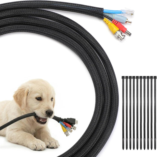 LazySpin 10ft Cord Protector Wire Loom Tubing Cable Sleeve