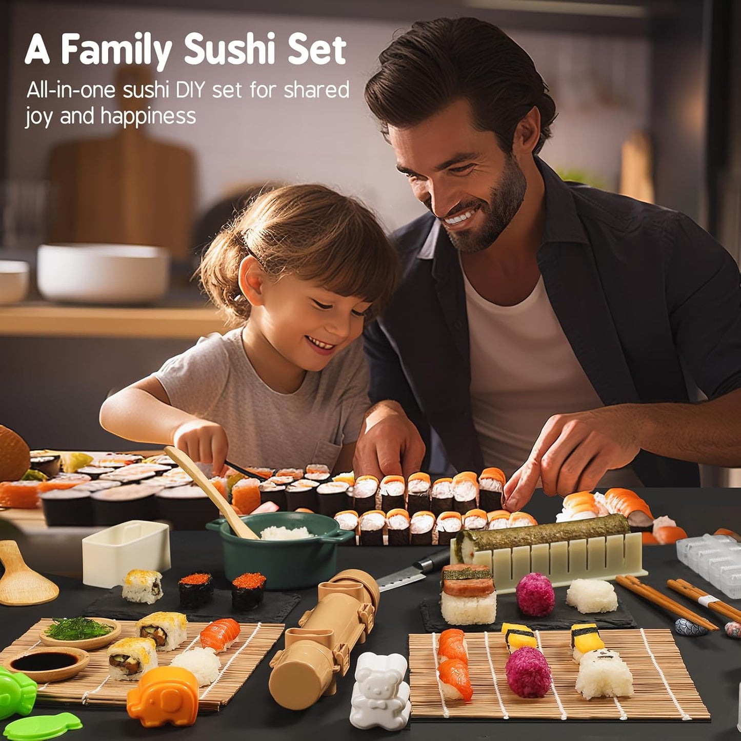 LazySpin Sushi Making Kit 27 in 1 Sushi Kit for Beginners/Pros