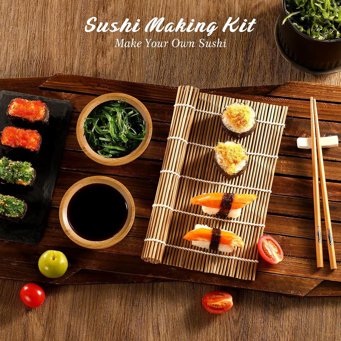 Sushi Making Kit, LazySpin Upgrade 22 in 1 Sushi Maker Kit with Bamboo Mats
