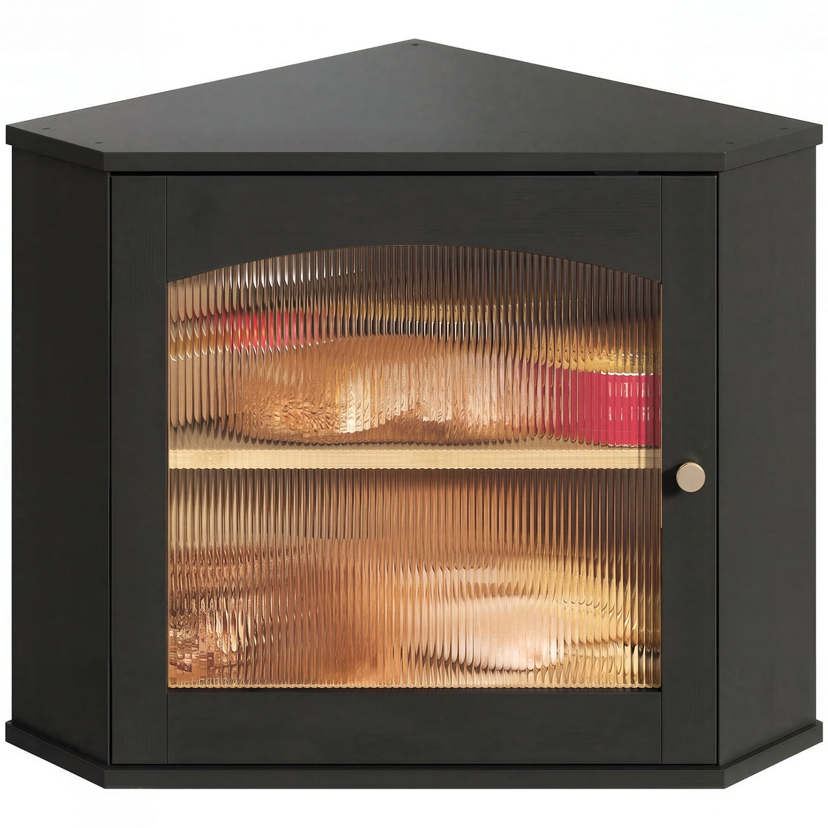 Corner Bread Box for Kitchen Countertop, Delamu 2 Tier Bread Storage Container, Large Bamboo Breadbox Under Cabinet Organizer for Homemade Bread, Black