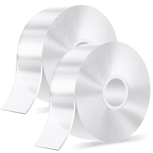 Yecaye 29.5ft Clear Double Sided Tape Heavy Duty Nano Tape, 2 Roll