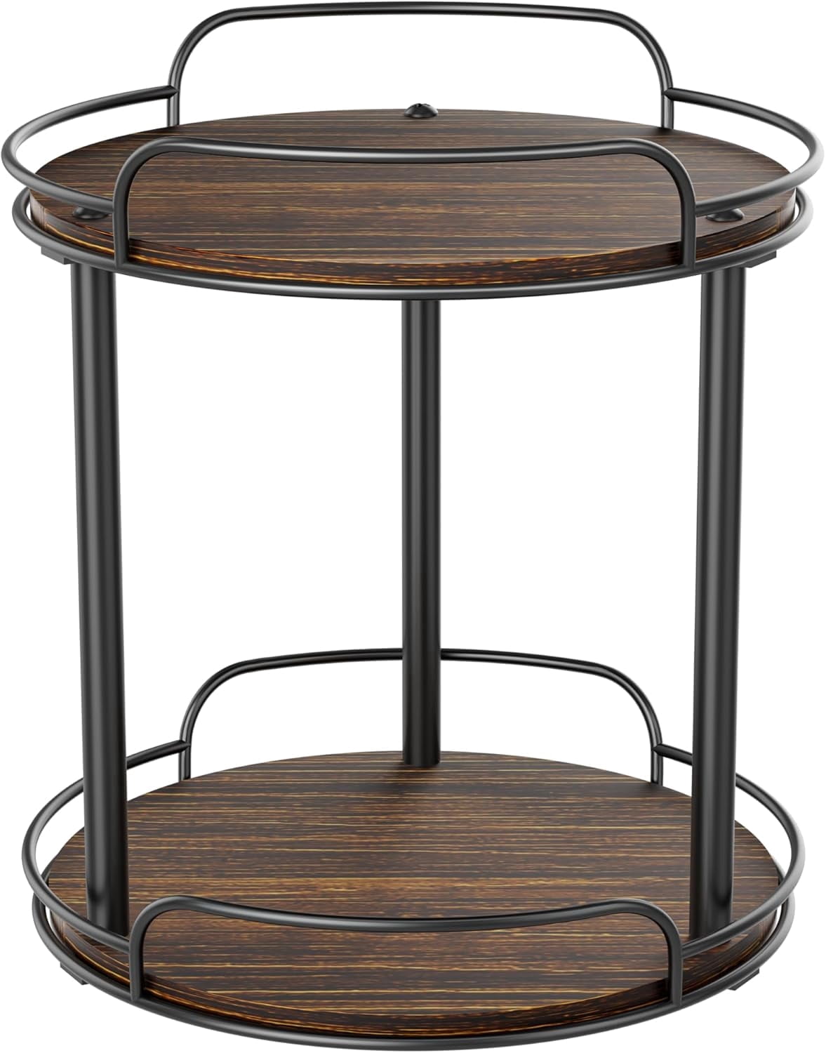 LAMU 9.4'' Wood Lazy Susan Turntable Organizer for Cabinet, 2 Tier Lazy Susan Spice Rack Organizer for Kitchen, Table Top, Countertop, Pantry, Medicine Organizer