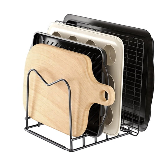ORDORA Cutting Board Holder Stand and Baking Sheet Rack for Cabinet, Kitchen Organizer for Boards, Baking Sheets, Lids and Skillets, Pot and Pan Organizer inside Cabinet, 1 Pack