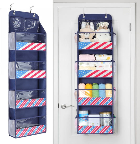 LazySpin Over the Door Organizer, Hanging Storage with Clear PVC Windows